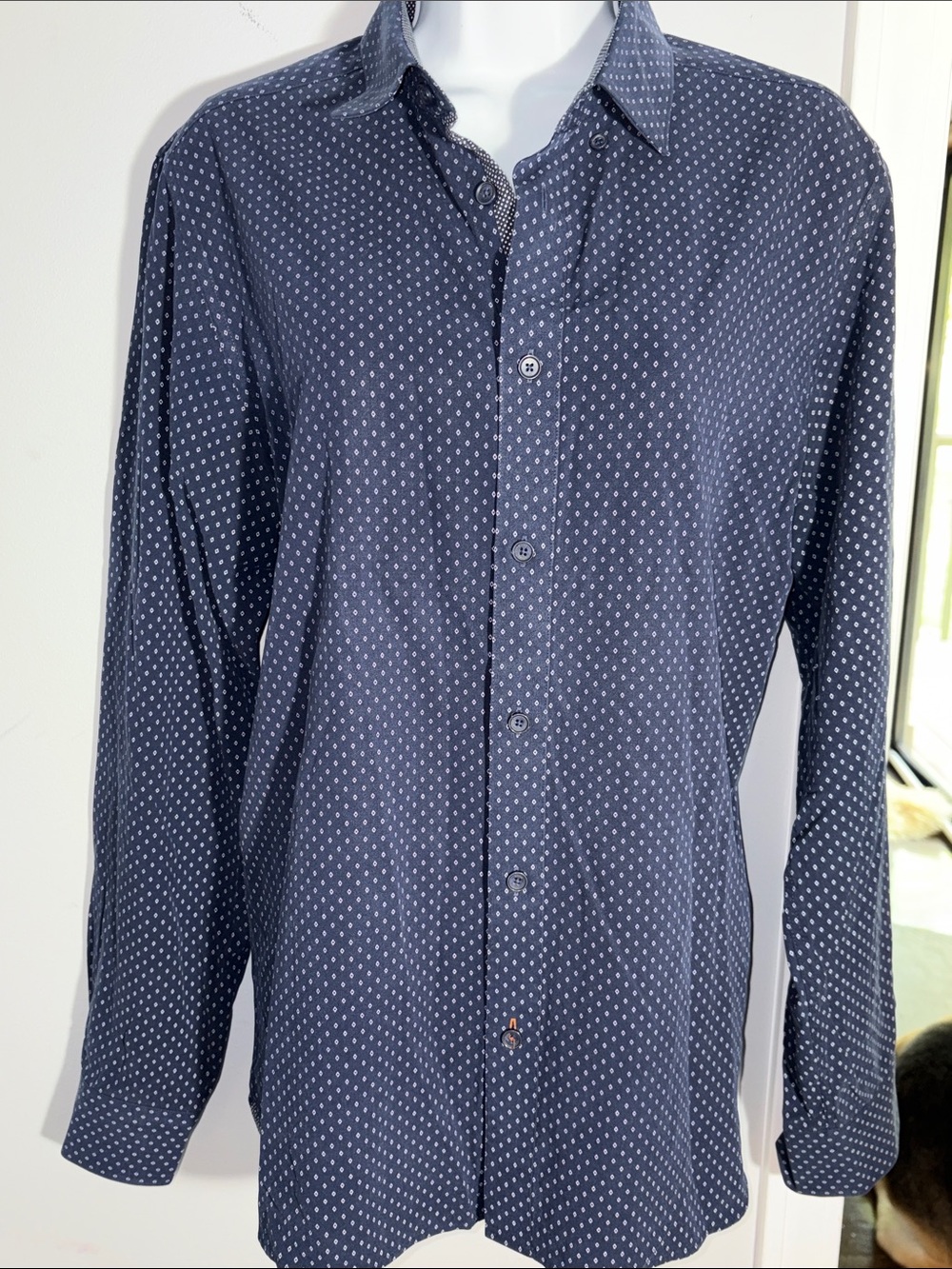 TED BAKER POLKA DOT  CHAMBRAY BUTTON DOWN SHIRT WOMENS US 10